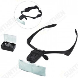 9892B 1.0/1.5/2.0/2.5/3.5X Headband Magnifier Magnifying Glass Eye Repair Loupe 2 LED Light with 5Pcs Glasses 9892B 1.0/1.5/2.0/2.5/3.5X Headband Magnifier Magnifying Glass Eye Repair Loupe 2 LED Light with 5Pcs Glasses