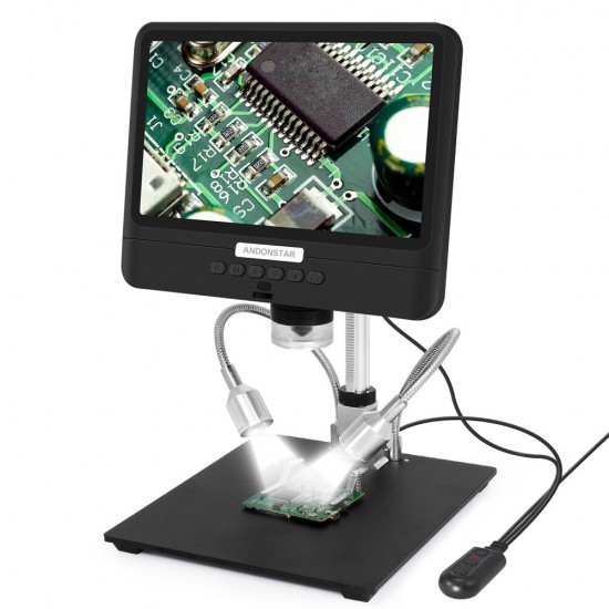 AD208S 8.5 Inch 5X-1200X Digital Microscope Adjustable 1280*800 LCD Display Microscope 1080P Scope Soldering Tool with Two Fill Lights