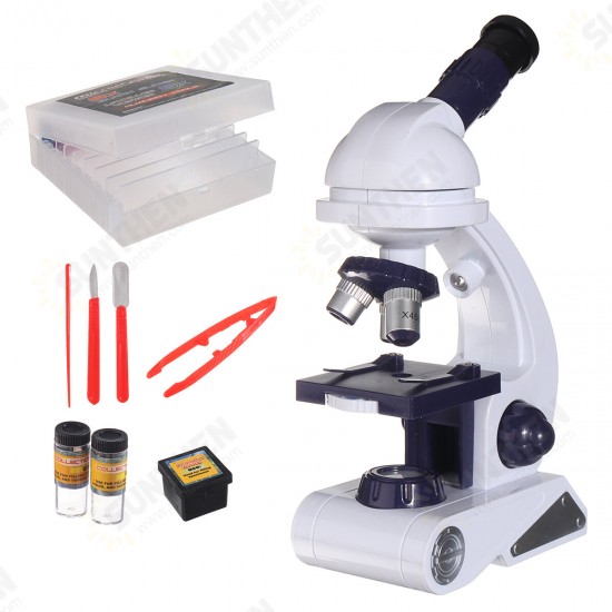 Biological Microscope Kit Children School Educational Toys Kids Gift 80x - 450x