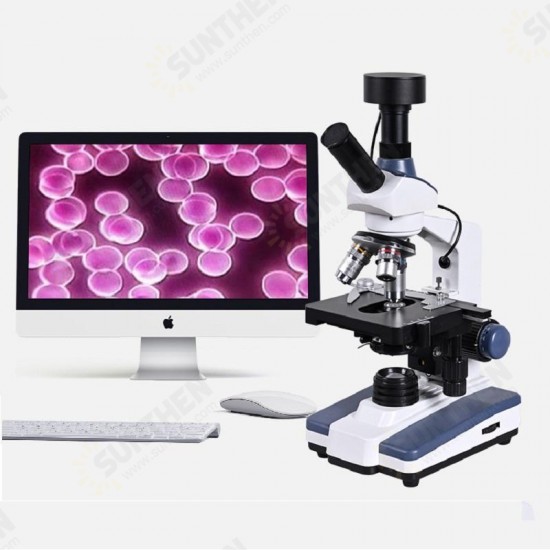 Black Background HD Digital Biological Lab Microscope LED Light + 5MP Electronic Eyepiece + USB Data Line+Metal Box