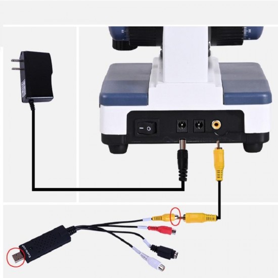 Black Background HD Digital Biological Lab Microscope LED Light + 5MP Electronic Eyepiece + USB Data Line+Metal Box