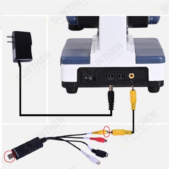 Black Background HD Digital Biological Lab Microscope LED Light + 5MP Electronic Eyepiece + USB Data Line+Metal Box