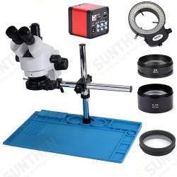 Camera Upgraded to 20MP Industry 3.5X-90X Simul-focal Trinocular Stereo Microscope HD Video Camera For Phone PCB Soldering Repair Lab Camera Upgraded to 20MP Industry 3.5X-90X Simul-focal Trinocular Stereo Microscope HD Video Camera For Phone PCB Soldering Repair Lab
