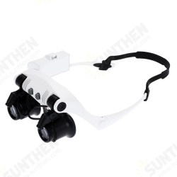 Portable Head Wearing Magnifying Glass 10X 15X 20X 25X LED Double Eye Repair Magnifier Loupe Portable Head Wearing Magnifying Glass 10X 15X 20X 25X LED Double Eye Repair Magnifier Loupe