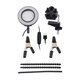 Desk Clip Magnifier PCB Soldering Holder 3X Magnifier with LED Light 3Pcs Flexible Arm Soldering Third Hand Tool