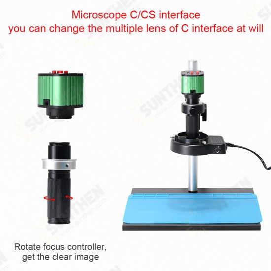 24MP 1080P 60F/S HDMI Video Camera Digital Microscope Set 150X C-mount Lens 56 LED Light Phone Soldering Tools