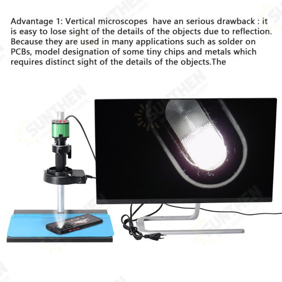 24MP 1080P 60F/S HDMI Video Camera Digital Microscope Set 150X C-mount Lens 56 LED Light Phone Soldering Tools