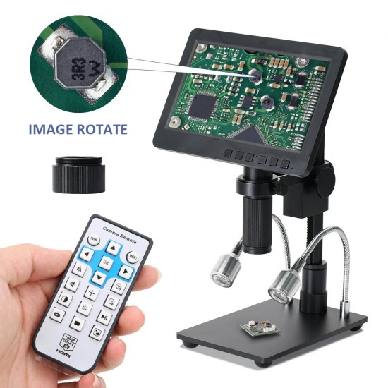 26MP HDMI Digital Microscope 60fps Hight Frames Rate Microscope Camera with HDR Mode Eliminate Metal Reflection Soldering 2100X Adjustable HY-2070
