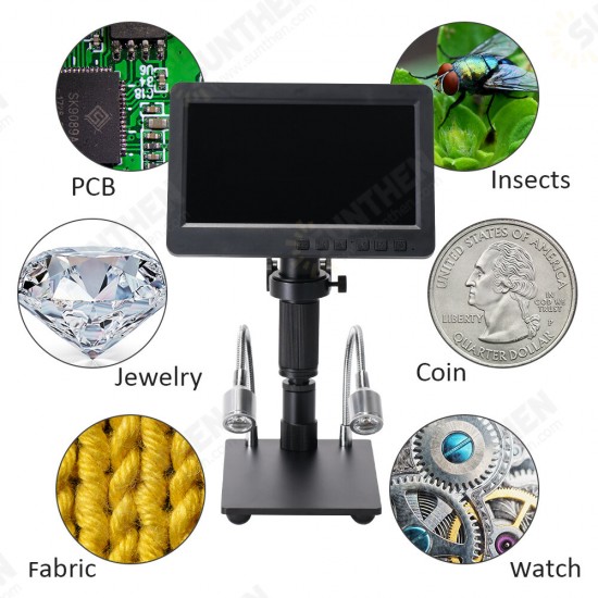 26MP HDMI Digital Microscope 60fps Hight Frames Rate Microscope Camera with HDR Mode Eliminate Metal Reflection Soldering 2100X Adjustable HY-2070