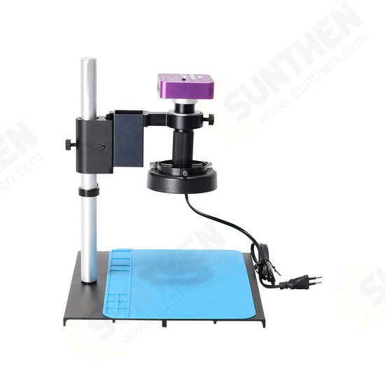 51MP Industrial Digital Video Microscope Camera + 130X C- Mount Lens 56 LED Ring Light + Stand for PCB Repair