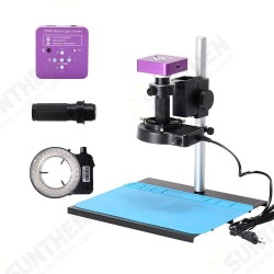 51MP Industrial Digital Video Microscope Camera + 130X C- Mount Lens 56 LED Ring Light + Stand for PCB Repair 51MP Industrial Digital Video Microscope Camera + 130X C- Mount Lens 56 LED Ring Light + Stand for PCB Repair