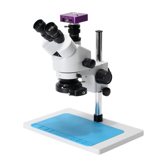 HY-5130 7X-45X Simul-Focal Trinocular Stereo Microscope 51MP HDMI Digital USB Industry Microscope Video Camera for Soldering Repair