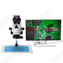 HY-5130 7X-45X Simul-Focal Trinocular Stereo Microscope 51MP HDMI Digital USB Industry Microscope Video Camera for Soldering Repair HY-5130 7X-45X Simul-Focal Trinocular Stereo Microscope 51MP HDMI Digital USB Industry Microscope Video Camera for Soldering Repair