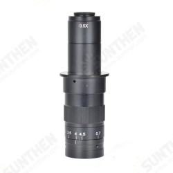 Zoom C-mounting Lens 0.7X to 4.5X Magnification 25mm for CCD CMOS Industrial Video Microscope Cameras Zoom C-mounting Lens 0.7X to 4.5X Magnification 25mm for CCD CMOS Industrial Video Microscope Cameras