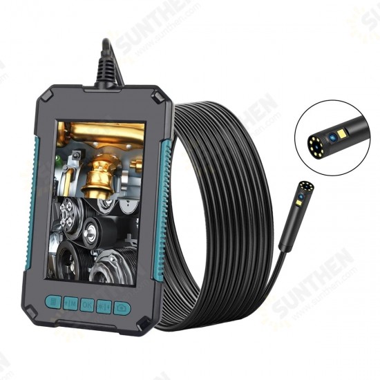 Handheld Borescope 4.3 Inches IPS Screen 1080P High Definition IP68 Industrial Borescope with 9 LEDs 8mm Lens 2 Megapixels Magnifier for Android iOS