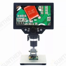 G1200 Digital Microscope 12MP 7 Inch Large Color Screen Large Base LCD Display 1-1200X Continuous Amplification Magnifier with Aluminum Alloy Stand