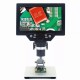 G1200 Digital Microscope 12MP 7 Inch Large Color Screen Large Base LCD Display 1-1200X Continuous Amplification Magnifier with Aluminum Alloy Stand