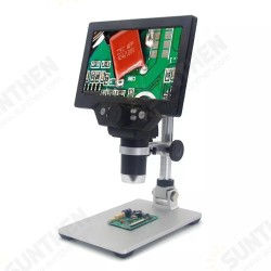 G1200 Digital Microscope 12MP 7 Inch Large Color Screen Large Base LCD Display 1-1200X Continuous Amplification Magnifier with Aluminum Alloy Stand