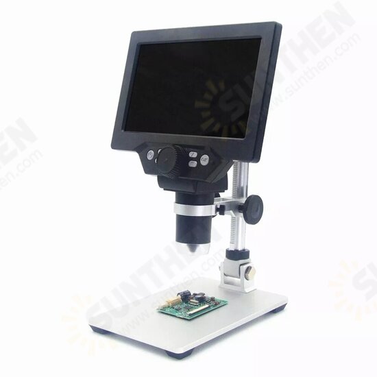 G1200 Digital Microscope 12MP 7 Inch Large Color Screen Large Base LCD Display 1-1200X Continuous Amplification Magnifier with Aluminum Alloy Stand