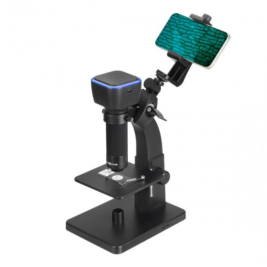 MT315W HD 2000X WIFI Digital Microscope+Mobile Phone Holder Clip Dual Lens USB Microbiological Observation Industrial Video Magnifier Android IOS PC