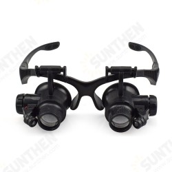 10X/15X/20X/25X Portable Head Wearing Double Eye Magnifying Glass 2 LED/8 Lens Jewelry Watchmaker Magnifiers 10X/15X/20X/25X Portable Head Wearing Double Eye Magnifying Glass 2 LED/8 Lens Jewelry Watchmaker Magnifiers
