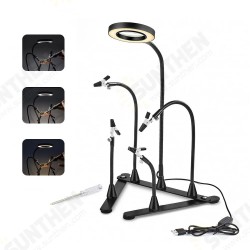 3X LED Magnifier Soldering Work Station Soldering Third Hand 5Pcs Flexible Metal Arms Welding Tool 3X LED Magnifier Soldering Work Station Soldering Third Hand 5Pcs Flexible Metal Arms Welding Tool