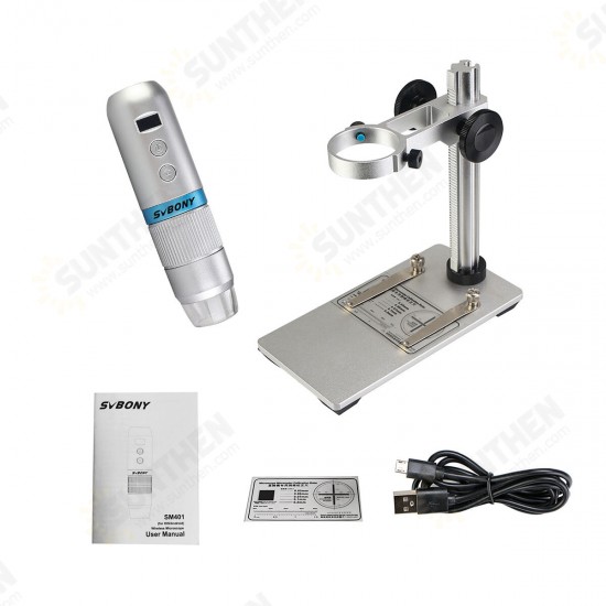 SM401 50X-1000X Digital WiFi Microscope USB HD Camera with Bracket for Android and iOS System Smart Phone