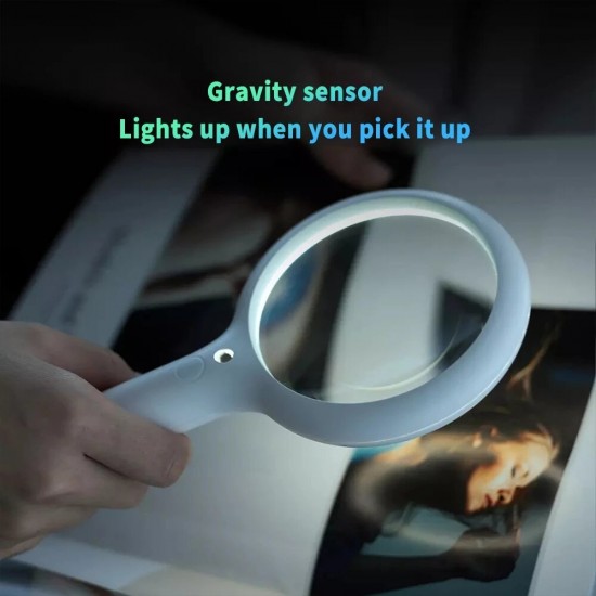 3X Smart Gravity Sensor Handheld Magnifier Optical Glass Lens Loupe with 45 LED Lights Automatically Adjust Brightness Night Light from Youpin