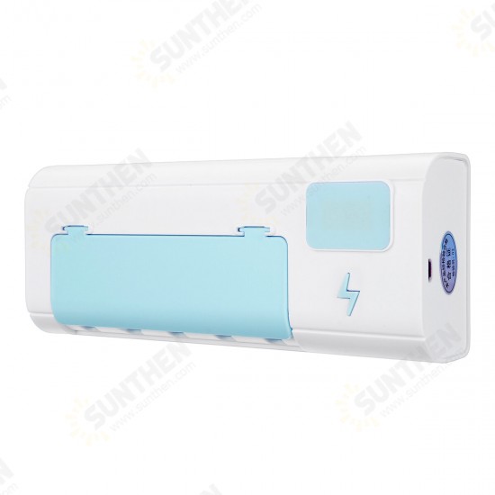 1500mAh 5V 3.7A Toothbrush Holder Organizor Home Bathroom Wall Mounted Purple Light/UVC-UVA Lighting Toothbrush Rack