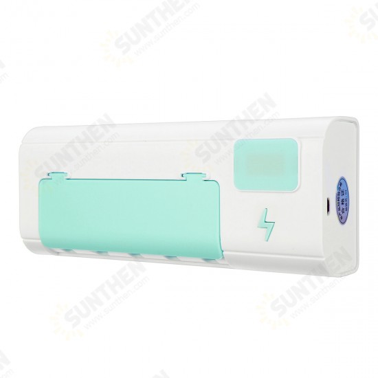 1500mAh 5V 3.7A Toothbrush Holder Organizor Home Bathroom Wall Mounted Purple Light/UVC-UVA Lighting Toothbrush Rack