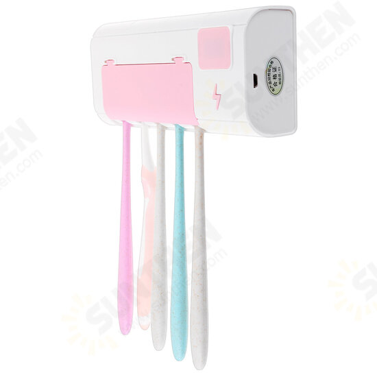 1500mAh 5V 3.7A Toothbrush Holder Organizor Home Bathroom Wall Mounted Purple Light/UVC-UVA Lighting Toothbrush Rack