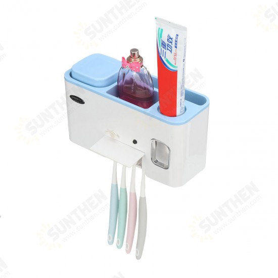 3 in 1 UV Light Ultraviolet Toothbrush Sterilizer Holder Automatic Toothpaste Dispenser