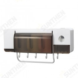 Automatic Toothpaste Dispenser Toothbrush Holder Wall Mounted Storage Stand + 2/3/4 Cups Automatic Toothpaste Dispenser Toothbrush Holder Wall Mounted Storage Stand + 2/3/4 Cups