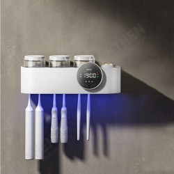 H3 Intelligent Disinfection Toothbrush Holder HD Screen Display UVC Sterilization 43℃ Hot Air Drying Toothbrush Rack Bathroom Set H3 Intelligent Disinfection Toothbrush Holder HD Screen Display UVC Sterilization 43℃ Hot Air Drying Toothbrush Rack Bathroom Set