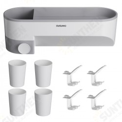 Multifunctional Wall-mounted Toothbrush Holder Toothpaste Dispenser Bathroom Storage Organizer Multifunctional Wall-mounted Toothbrush Holder Toothpaste Dispenser Bathroom Storage Organizer