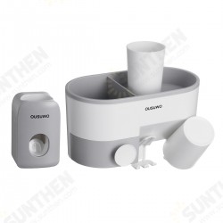 Multifunctional Wall-mounted Toothbrush Holder Toothpaste Dispenser Bathroom Storage Organizer Multifunctional Wall-mounted Toothbrush Holder Toothpaste Dispenser Bathroom Storage Organizer