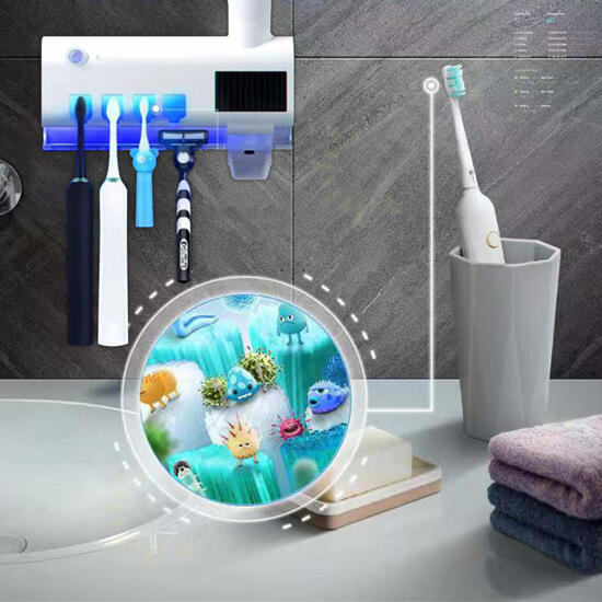 Solar Charging Infrared Toothbrush Sterilizer Holder Automatic Toothpaste Dispenser Magnetic Suction Cup