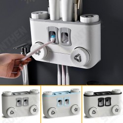 Toothbrush Holder No Drill Wall Mount Storage Shelf Rack Bathroom Toothpaste Dispenser Toothbrush Holder No Drill Wall Mount Storage Shelf Rack Bathroom Toothpaste Dispenser