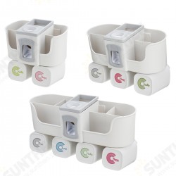 Wall Mount Toothbrush Holder Auto Toothpaste Dispenser 2/3/4 Cup Holder Organizer Set Wall Mount Toothbrush Holder Auto Toothpaste Dispenser 2/3/4 Cup Holder Organizer Set