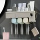 Wall Mounted Toothbrush Holder Automatic Toothpaste Squeezer Storage Rack Cup Family Set