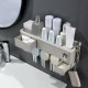 Wall Mounted Toothbrush Holder Automatic Toothpaste Squeezer Storage Rack Cup Family Set