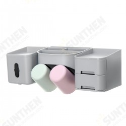Wall Mounted Toothbrush Holder Stand Toothpaste Storage Organizer + 2/3/4 Cups Wall Mounted Toothbrush Holder Stand Toothpaste Storage Organizer + 2/3/4 Cups