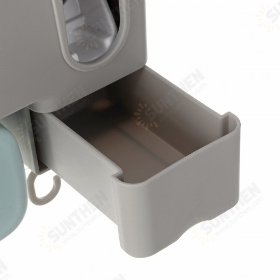 Wall-mounted Toothbrush Holder Toothpaste Dispenser Bathroom Storage Organizer Wall-mounted Toothbrush Holder Toothpaste Dispenser Bathroom Storage Organizer