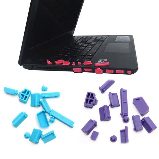 13PCS A Set Universal Laptop Dust Plug Laptop Notebook PC Silicone Computer USB VGA SD HDMI Ports Dust Proof Rubber Cover