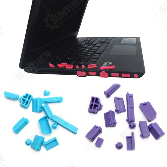 13PCS A Set Universal Laptop Dust Plug Laptop Notebook PC Silicone Computer USB VGA SD HDMI Ports Dust Proof Rubber Cover