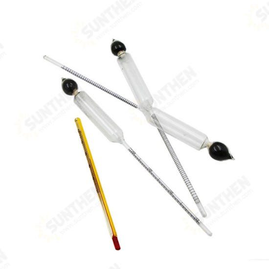 0-100 Alcohol Hydrometer Testers Thermometer Set for Home Brew Liquor