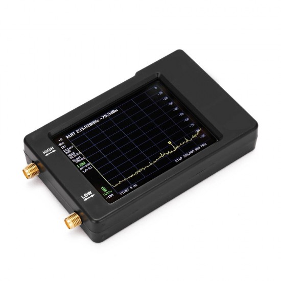 100kHz-350MHz 2.8 Inch Handheld Two Inputs Tiny Spectrum Analyzer Touch Screen Spectrum Analyzer 100 KHz-350MHz Input Frequency