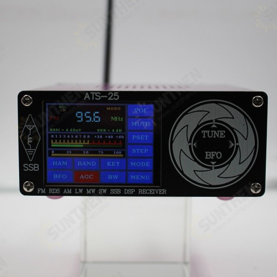 2.4 Inch Touch Screen SI4732 Full Band Radio Receiver FM LW (MW & SW) SSB with Lithium Battery + Antenna + Speaker + Case