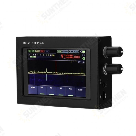 400MHz-2GHz Malachite SDR Radio DSP SDR Receiver 3.5inch Touch Screen AM/SSB/NFM/WFM Analog Modulated