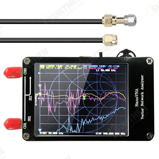 50KHz-900MHz 2.8inch Digital Display Touch Screen Portable Handheld Vector Network Analyzer Shortwave MF HF VHF UHF Antenna Analyzer